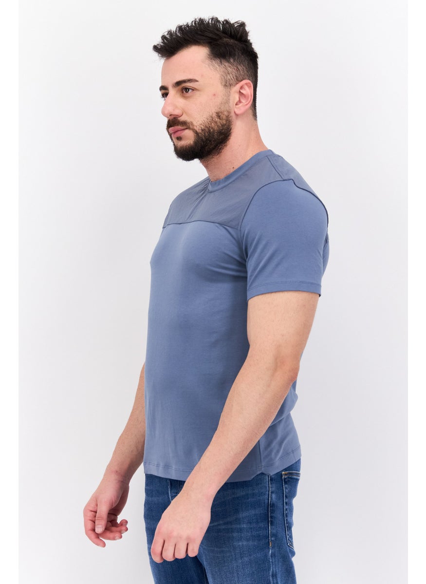 Kenneth Cole Men Crew Neck Short Sleeve Solid T-Shirt, Sage Blue  - Image 2