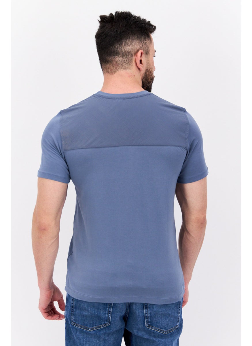 Kenneth Cole Men Crew Neck Short Sleeve Solid T-Shirt, Sage Blue  - Image 4
