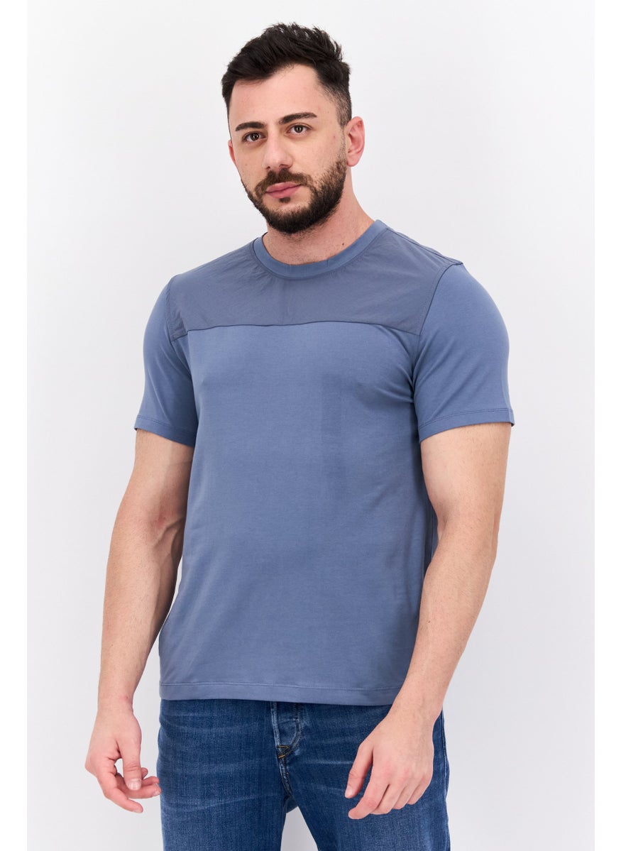 Kenneth Cole Men Crew Neck Short Sleeve Solid T-Shirt, Sage Blue  - Image 1