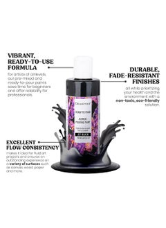 Granotone GRANOTONE Premium Acrylic Pouring Paint, Ready-to-Use, Superior High-Flow Formula, Ideal for Canvas, Wood, Paper, Craft & Fluid Art Project 200 ml (JET BLACK)  - Image 2