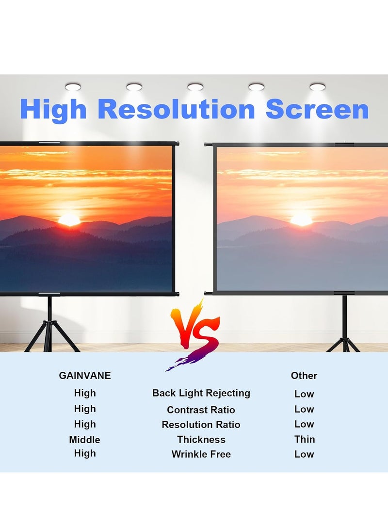 Generic Projector Screen with Stand 84 Inch Projection Screen 16:9 HD Premium Wrinkle-Free Tripod Screen with Storage Bag  - Image 2