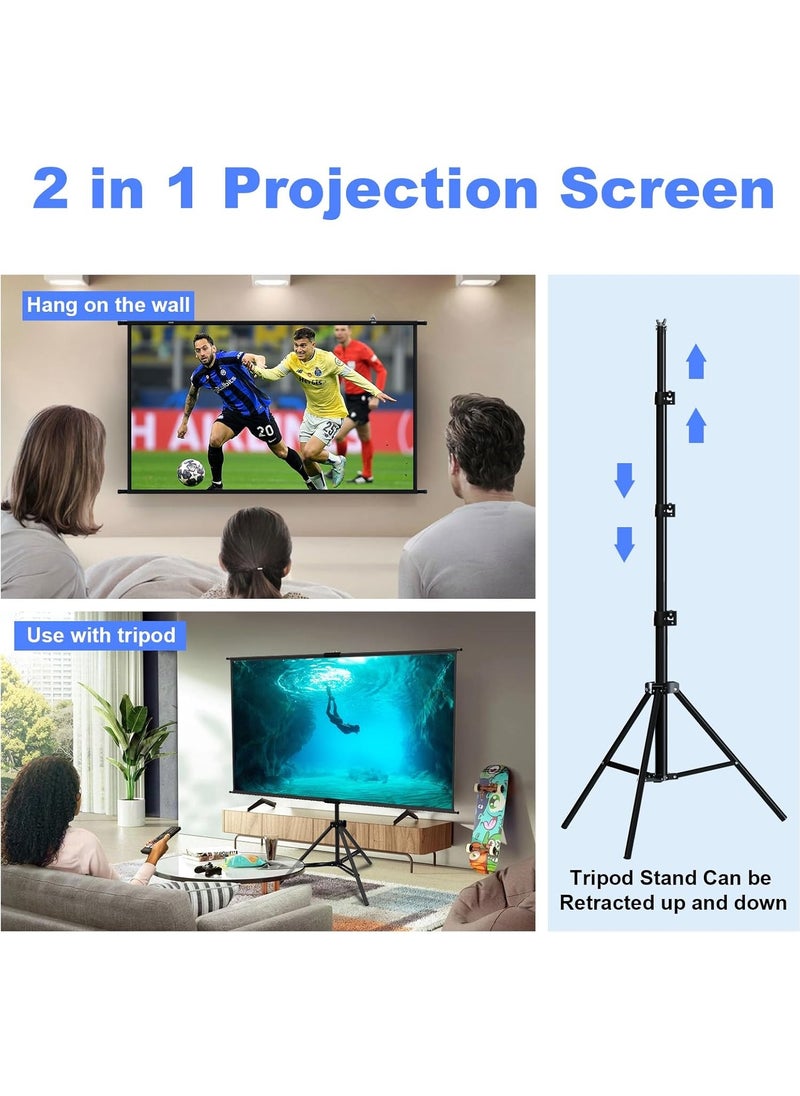 Generic Projector Screen with Stand 84 Inch Projection Screen 16:9 HD Premium Wrinkle-Free Tripod Screen with Storage Bag  - Image 3