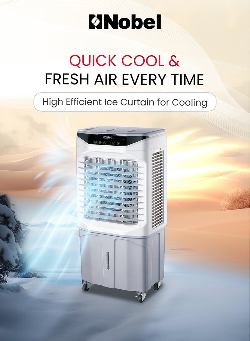 Nobel Portable Air Cooler 35L Tank, 3 Wind Speeds, 3 Modes With Remote Control - 35 L 180 W NAC500R Grey - Image 4