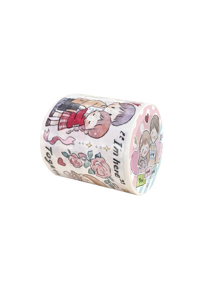 Generic ZhuDaKing Original Cartoon Sticker Tape Winter Small Events Full Set Family Use Adhesive Tape Hand Account Drawing Material Azhuo sweet love-full volume 