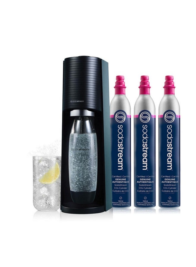 SodaStream Terra Sparkling Water Maker Bundle in Black - includes 3-Pack CO2 and Carbonating Bottle - Image 1