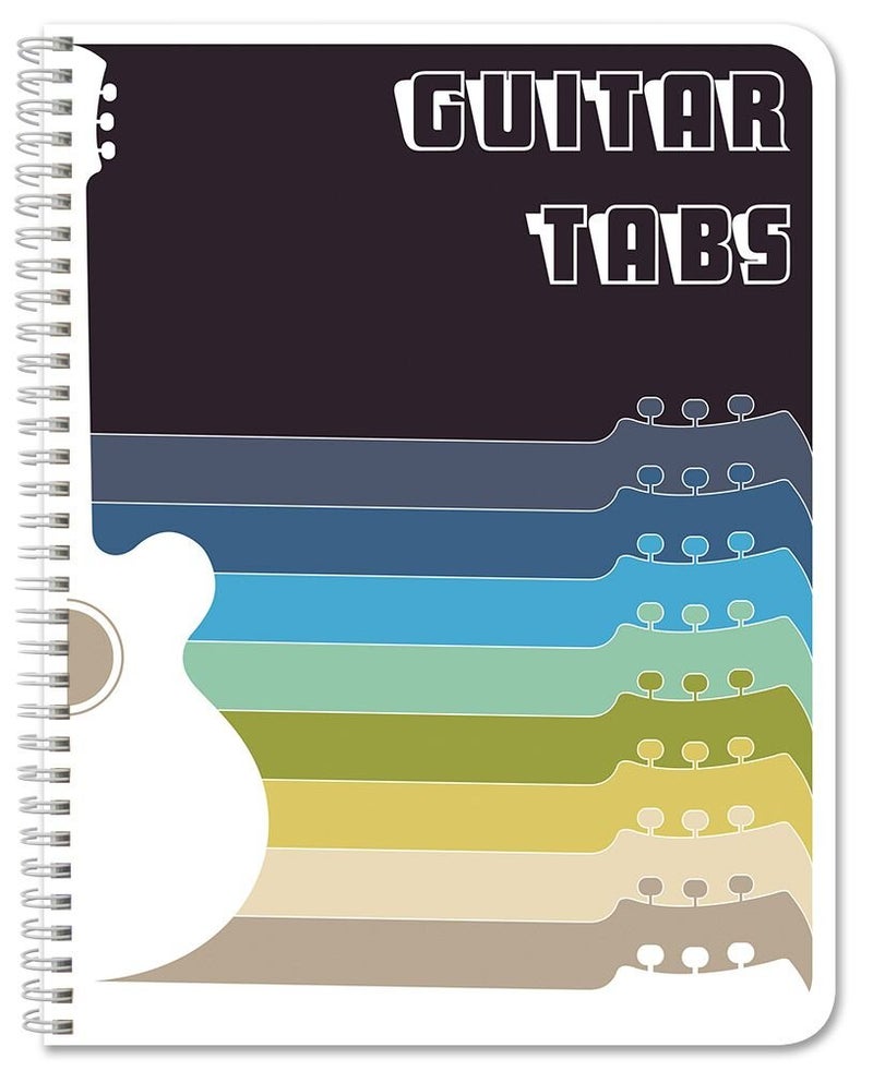 BookFactory Guitar Tablature Notebook/Guitar Music Tabs Journal - 120 Pages, Wire-O, 8 1/2 x 11 Tablature Format (JOU-120-7CW-A(Guitar-Tabs)) - Image 1