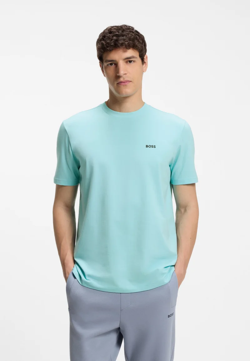 بوس Stretch-cotton T-shirt with logo detail