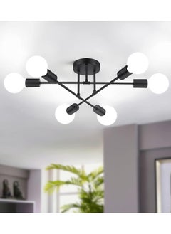 SP SUPER POWER Modern Black Sputnik Chandelier,Modern 6-Light Ceiling Light Fixture for Living Room,Dining Room,Bedroom  - Image 1