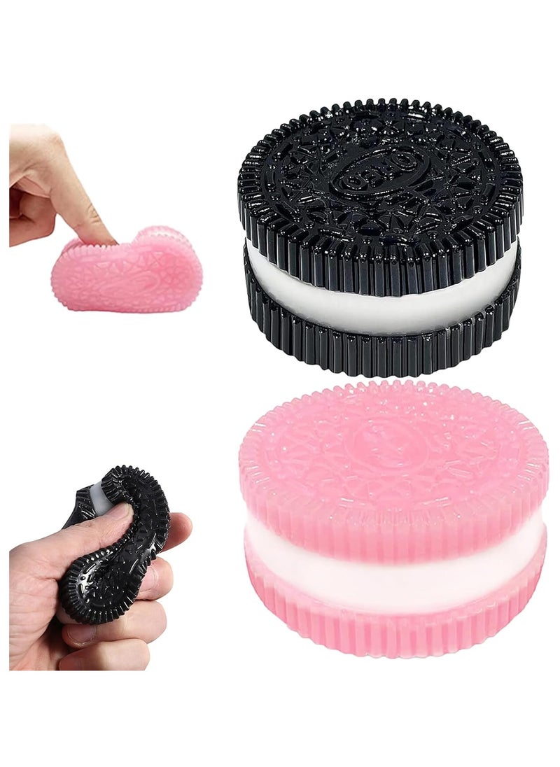 DELGREEN Squishy Biscuit Stress Relief Toy Fun Fidget Sensory Toy Cute Squishy Squeeze Toy Pinch Decompression Toy for Anxiety Relaxation for Adults Kids Ideal for Stress Relief Perfect Desk Accessory - 2pcs  - Image 1