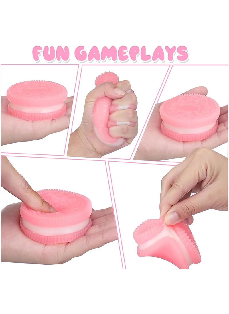 DELGREEN Squishy Biscuit Stress Relief Toy Fun Fidget Sensory Toy Cute Squishy Squeeze Toy Pinch Decompression Toy for Anxiety Relaxation for Adults Kids Ideal for Stress Relief Perfect Desk Accessory - 2pcs  - Image 4