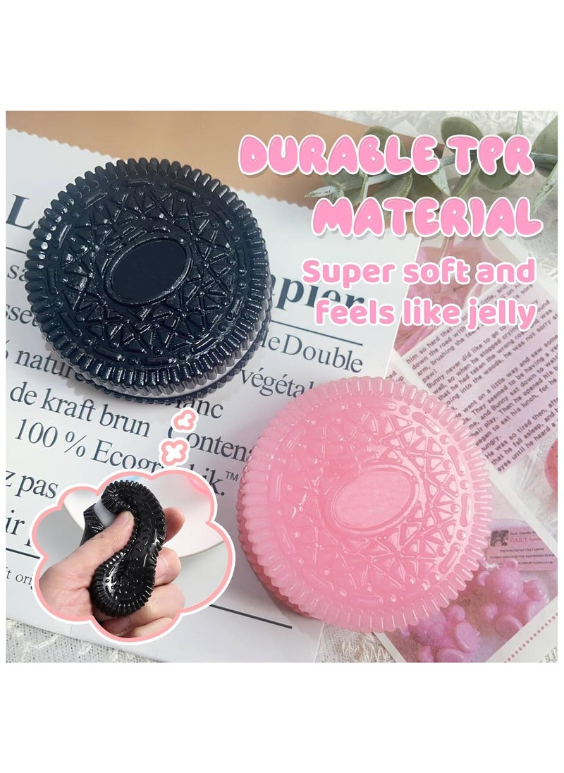 DELGREEN Squishy Biscuit Stress Relief Toy Fun Fidget Sensory Toy Cute Squishy Squeeze Toy Pinch Decompression Toy for Anxiety Relaxation for Adults Kids Ideal for Stress Relief Perfect Desk Accessory - 2pcs  - Image 5