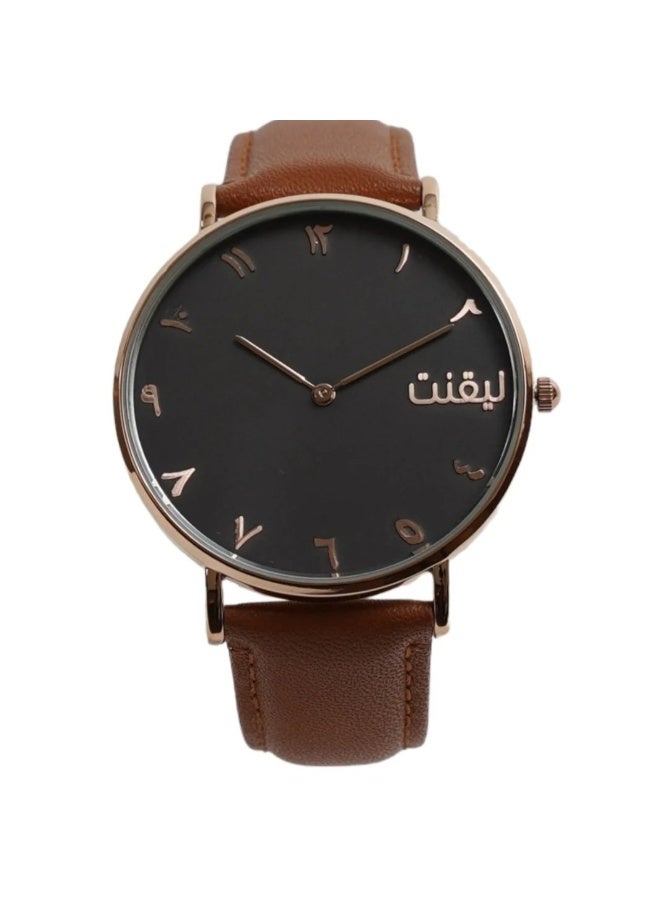 LIGANT Luxury Men's Watch with Brown Leather Strap - Stylish and Modern Design - Classic Wristwatch for Business & Casual Wear - Image 1