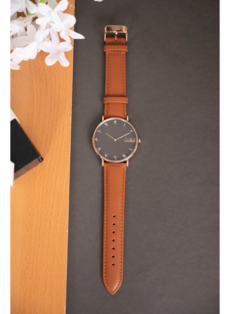 LIGANT Luxury Men's Watch with Brown Leather Strap - Stylish and Modern Design - Classic Wristwatch for Business & Casual Wear - Image 4