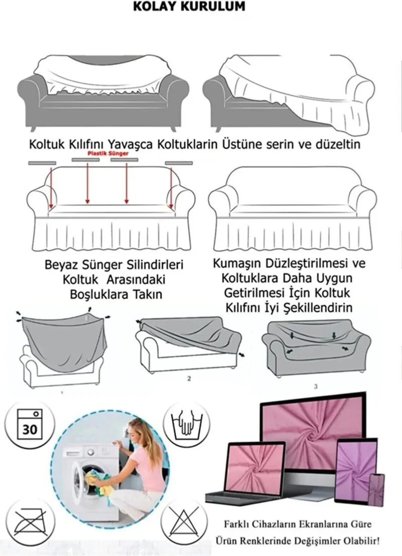 هيتجاه Jacquard 3+2+1+1 Sofa, Sofa, Sofa Bed Cover Washable Lycra Flexible Sofa Cover