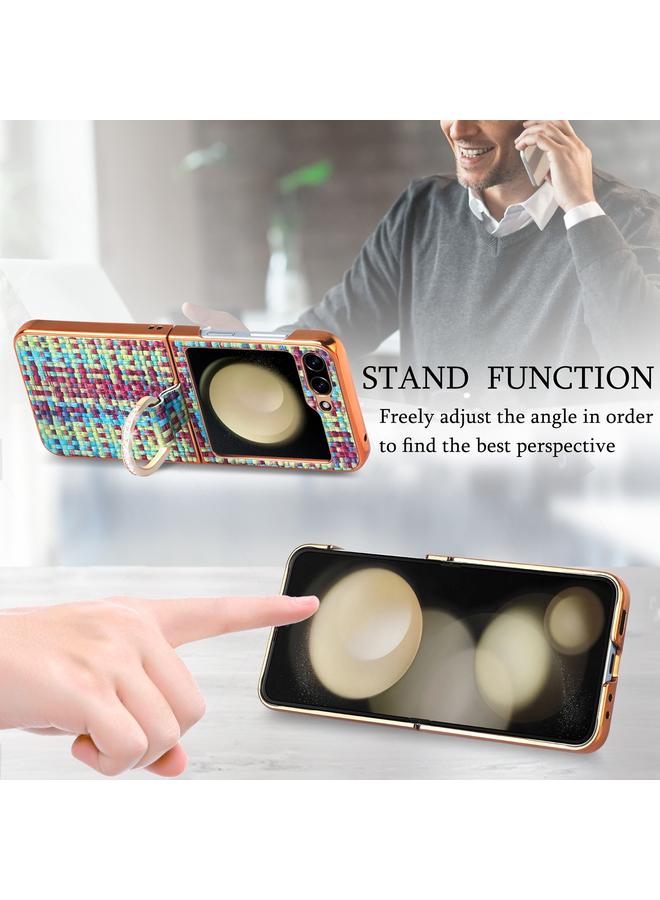 S-TOP Case For Samsung Galaxy Z Flip5 5G Fantasy Weave Plating Diamond Ring Phone Case - Image 5