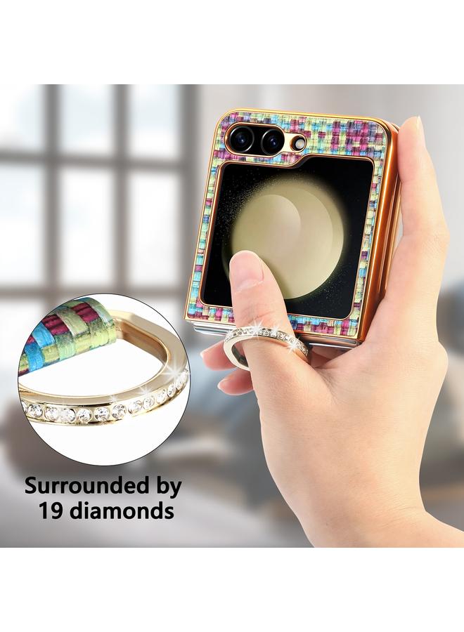 S-TOP Case For Samsung Galaxy Z Flip5 5G Fantasy Weave Plating Diamond Ring Phone Case - Image 3