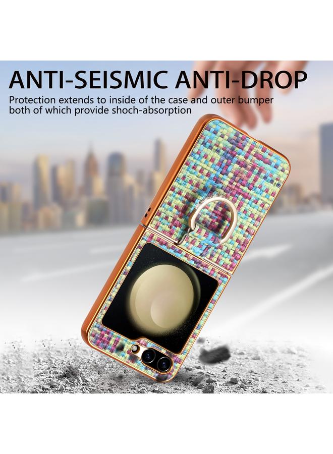 S-TOP Case For Samsung Galaxy Z Flip5 5G Fantasy Weave Plating Diamond Ring Phone Case - Image 2