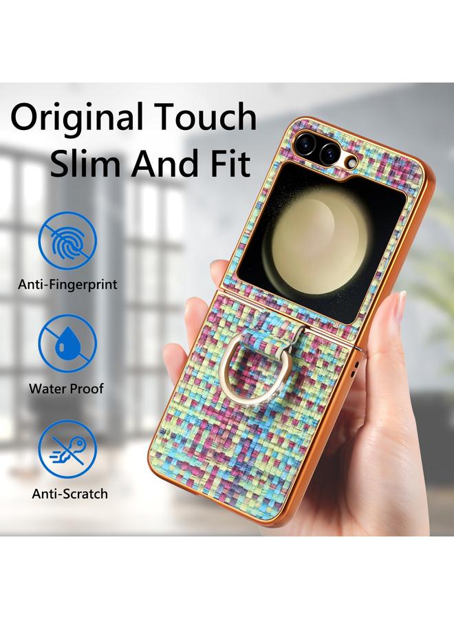 S-TOP Case For Samsung Galaxy Z Flip5 5G Fantasy Weave Plating Diamond Ring Phone Case - Image 4