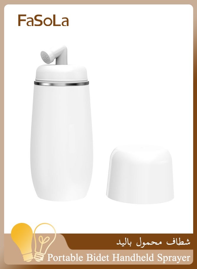 Fasola Portable Bidet Sprayer Travel for Toilet Personal Hygiene Cleaning, Soothing Postpartum Care, Baby Care Travel Bidet With Hand Held Bidet Bottle(400ml, White） - Image 1