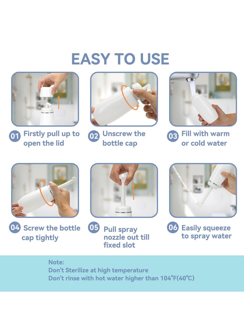 Fasola Portable Bidet Sprayer Travel for Toilet Personal Hygiene Cleaning, Soothing Postpartum Care, Baby Care Travel Bidet With Hand Held Bidet Bottle(400ml, White） - Image 3