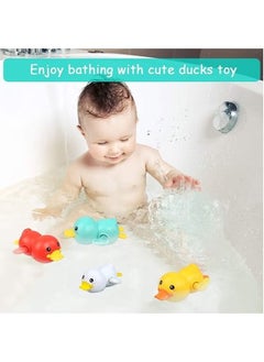 Generic 4-Piece Bath Toys for Baby, Wind Up Duck Toys for Shower Bathtime FunCute Animal Clockwork Bathtub Swimming Pool Toy,Baby Bath Toys for Toddlers 1-3, Boys & Girls Water Bath Toy Set  - Image 5
