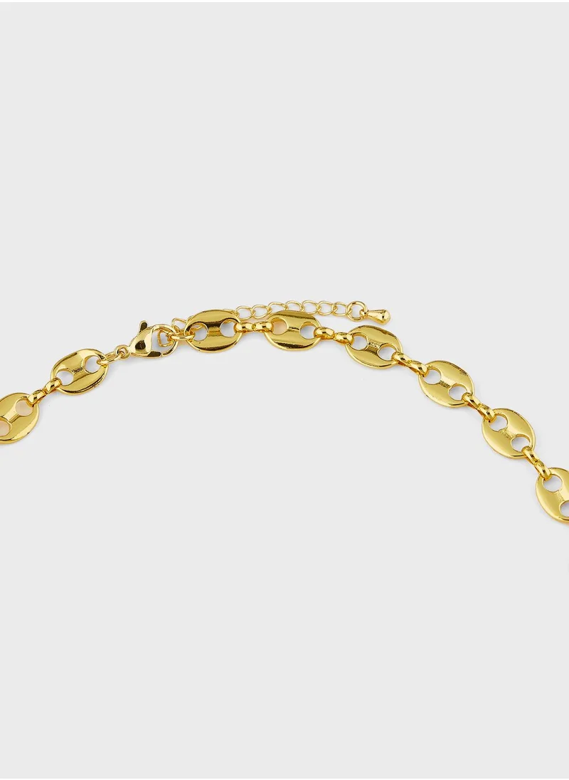 Fashionbox Dahlia Chain Gold Plated Necklace