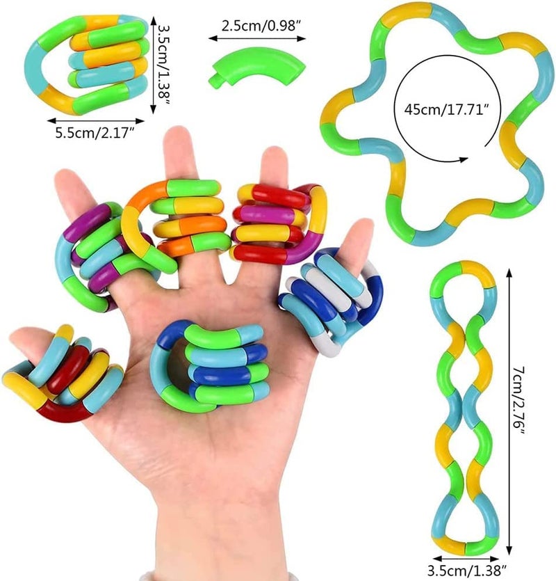 Xesakesi 20 PCS Multicolored Quiet Fidgets Toys for Unique Fidget Experience, Anti Anxiety Sensory Toys Combine into New Shapes, Brain Imagination Tools, Relax Therapy Educational Toy for Kids Boys Adults - Image 4