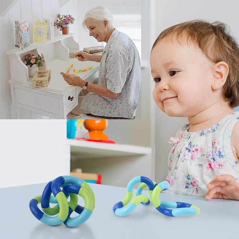 Xesakesi 20 PCS Multicolored Quiet Fidgets Toys for Unique Fidget Experience, Anti Anxiety Sensory Toys Combine into New Shapes, Brain Imagination Tools, Relax Therapy Educational Toy for Kids Boys Adults - Image 2