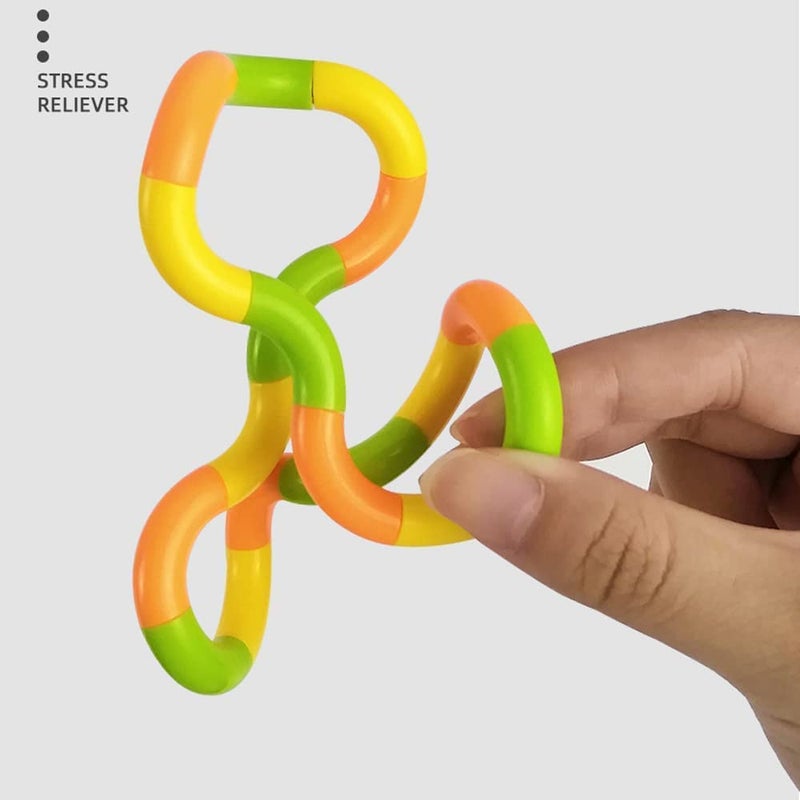 Xesakesi 20 PCS Multicolored Quiet Fidgets Toys for Unique Fidget Experience, Anti Anxiety Sensory Toys Combine into New Shapes, Brain Imagination Tools, Relax Therapy Educational Toy for Kids Boys Adults - Image 3