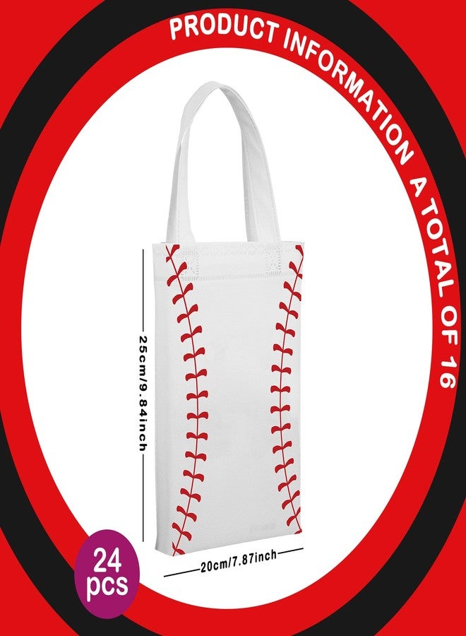 فيرايكل أكياس هدايا حفلات البيسبول من فيرايكل، 24 قطعة، بمقابض، أكياس هدايا حلوى البيسبول، مثالية لحفلات أعياد الميلاد ذات الطابع الرياضي. - Image 4
