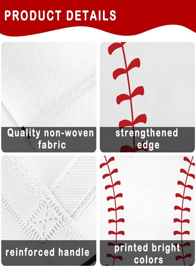 فيرايكل أكياس هدايا حفلات البيسبول من فيرايكل، 24 قطعة، بمقابض، أكياس هدايا حلوى البيسبول، مثالية لحفلات أعياد الميلاد ذات الطابع الرياضي. - Image 5