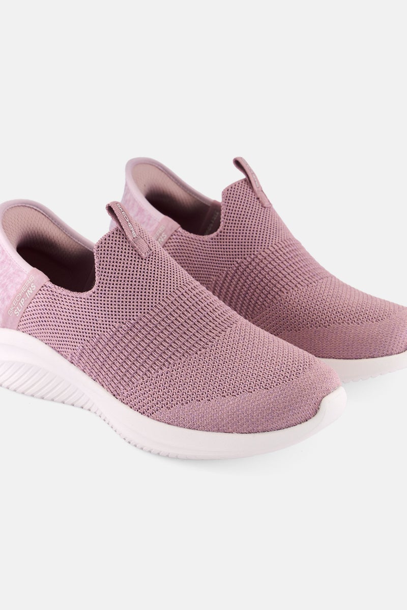 SKECHERS Women Ultra Flex Slip On Outdoor Shoes, Pink  - Image 3
