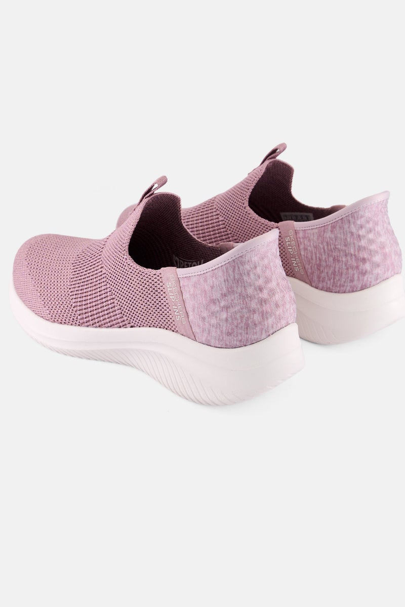 SKECHERS Women Ultra Flex Slip On Outdoor Shoes, Pink  - Image 2