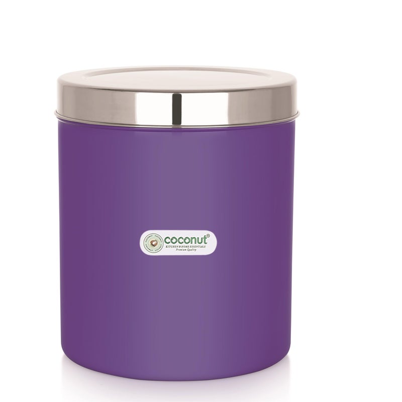 coconut JK Stainless Steel Round Canisters|Dabba|Storage Containers For Home| Office| Resturant- 1 Unit (Purple, 2kg) - Image 4