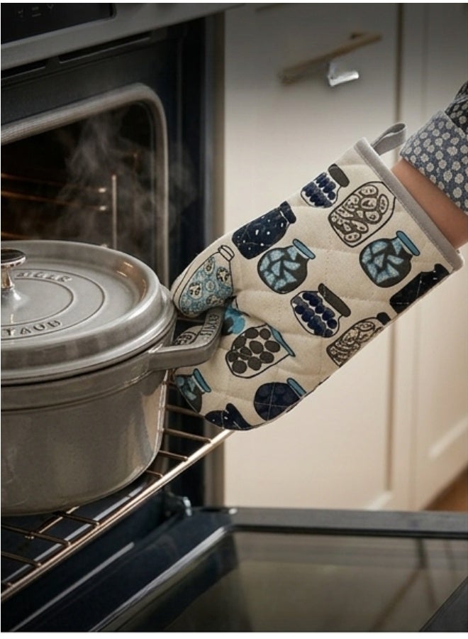 Happy Home Premium Heat Resistant Oven Mitt Gloves Up to 200°C / 392°F – Thick Quilted Cotton & Polyester Lining, Non-Slip Diagonal Grip Design for Maximum Safety, Comfortable & Breathable Kitchen Oven Glove for Cooking, Baking, BBQ, Grill, Microwave Use, Easy to Clean, Machine Washable with Hanging Loop for Convenient Storage (1 Pc, 26 x 14 cm Durable Heat Protection Mitt) - Image 3