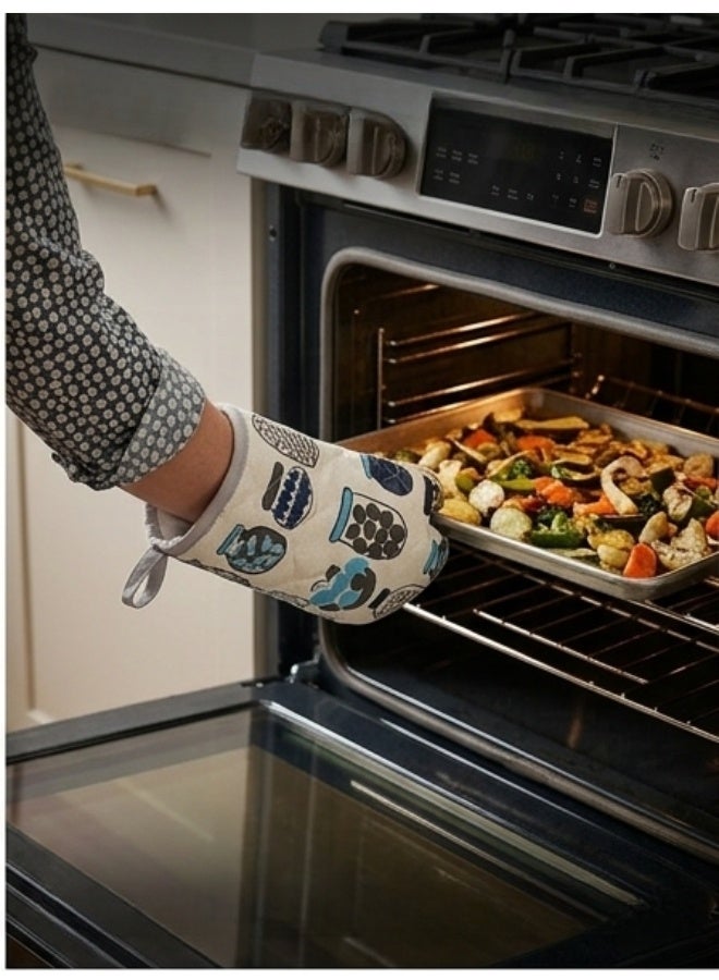 Happy Home Premium Heat Resistant Oven Mitt Gloves Up to 200°C / 392°F – Thick Quilted Cotton & Polyester Lining, Non-Slip Diagonal Grip Design for Maximum Safety, Comfortable & Breathable Kitchen Oven Glove for Cooking, Baking, BBQ, Grill, Microwave Use, Easy to Clean, Machine Washable with Hanging Loop for Convenient Storage (1 Pc, 26 x 14 cm Durable Heat Protection Mitt) - Image 5