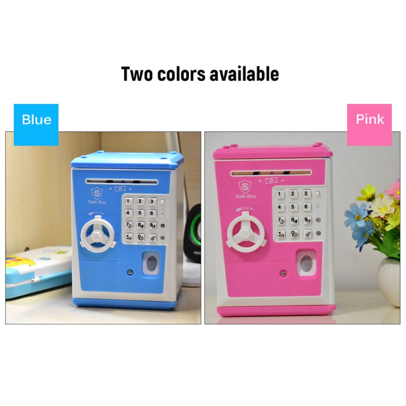 Electronic Money Saving Box 500 Coins Or 200 Paper Money Capacity Auto Paper Money Roll-In - Password Fingerprint Unlocking With Counterfeit Detection Light for Kids Children Gift - Image 4