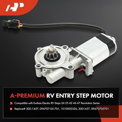 A-Premium RV Entry Step Motor Compatible with Kwikee Electric RV Steps 24 25 42 44 47 Revolution Series, Replace# 300-1457, 094707-05-701, 1010002326 - Image 3