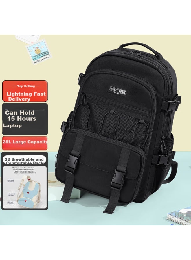 V.nine Middle And High School Student Backpack For Boys And Girls, Large Capacity Pain Bag For Grades 4-6 Students, 14/15-inch Laptop Bag - Image 1