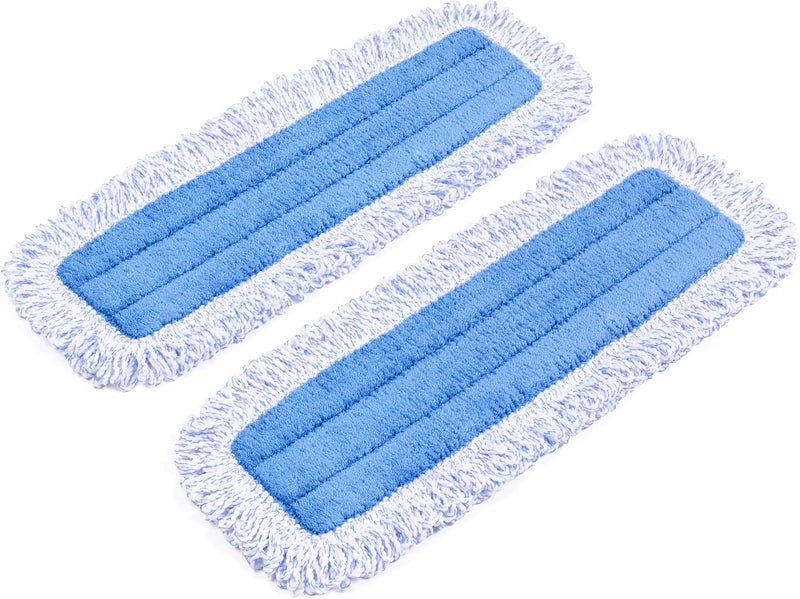 Zflow Ventures Zflow 18" Microfiber Dust Mop Pads 2-Pack - Premium Commercial Grade Washable Pads (18", Blue) - Image 1