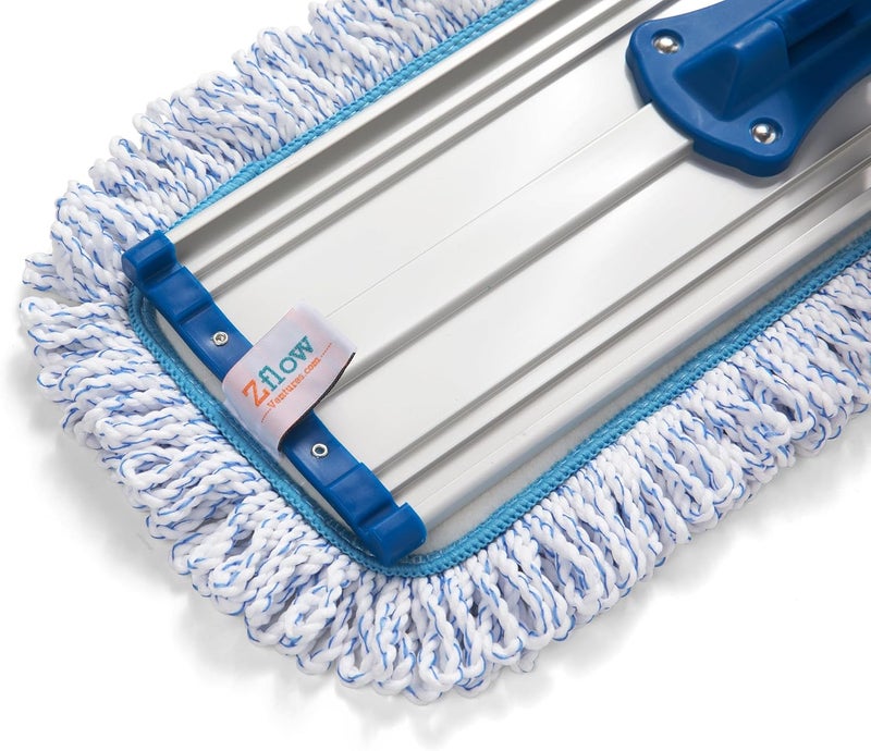 Zflow Ventures Zflow 18" Microfiber Dust Mop Pads 2-Pack - Premium Commercial Grade Washable Pads (18", Blue) - Image 2