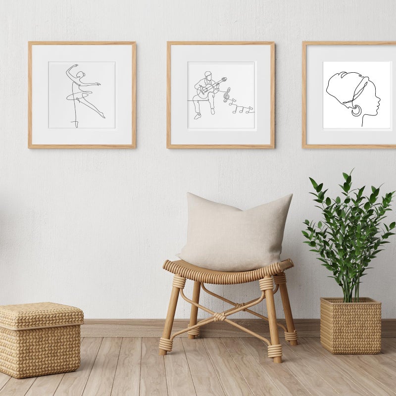 puthiac 12x12 Oak Wood Picture Frame - Minimalist 12x12 Poster Frame  12""x12"" Picture Frame Wood  Natural Solid Wooden Picture Frames for Wall Art Photo and Prints(3 Pack  Beige) - Image 5