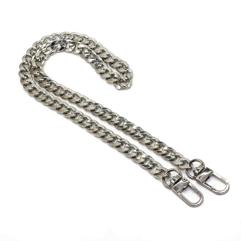 Model Worker DIY Iron Flat Chain Strap Handbag Chains Purse Chain Straps Shoulder Cross Body Replacement Straps with Metal Buckles 315 Silver