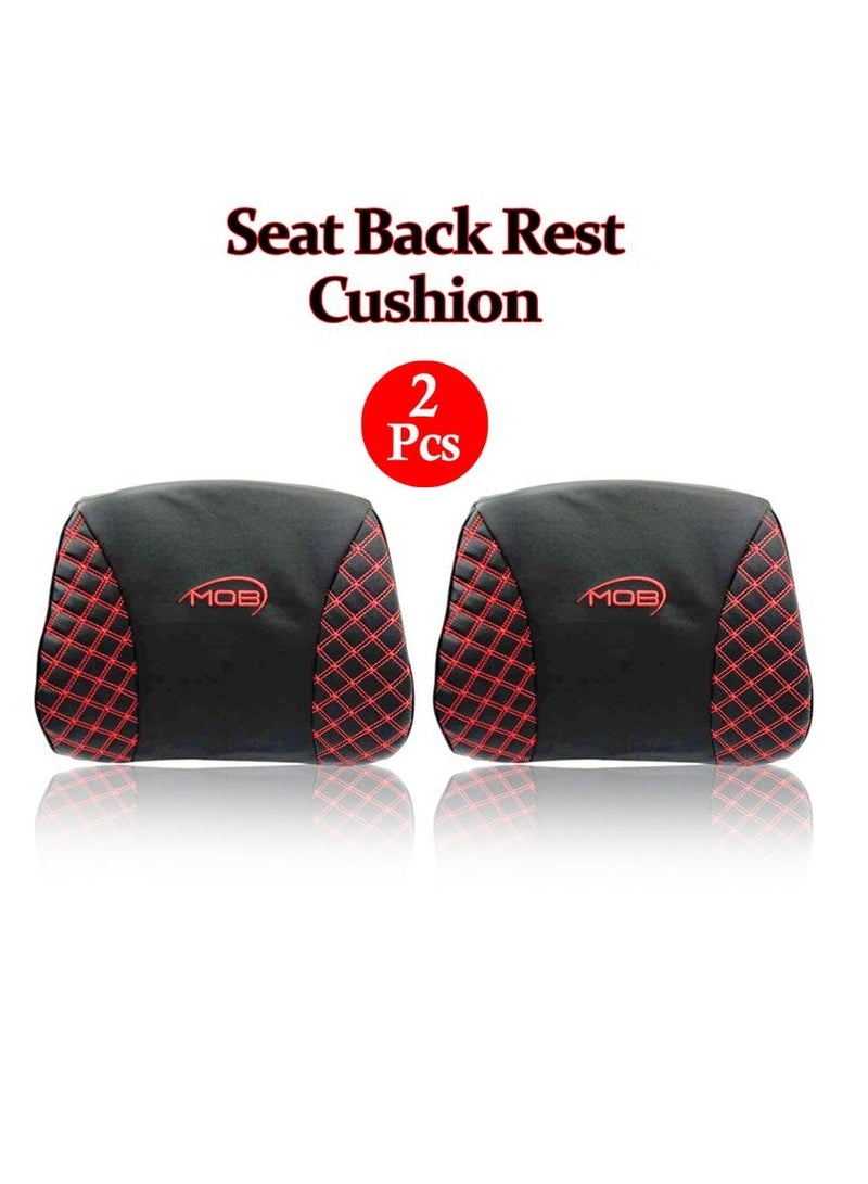 MOB 2 Piece Backrest for Chair Car Seat and Sofa Cushion Support for Pain Back Rest Cushion High Quality Rexin With Storage Pockets - Image 1