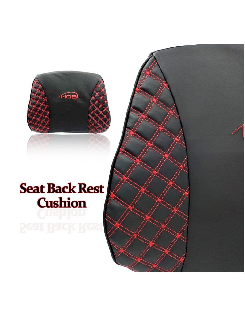 MOB 2 Piece Backrest for Chair Car Seat and Sofa Cushion Support for Pain Back Rest Cushion High Quality Rexin With Storage Pockets - Image 3