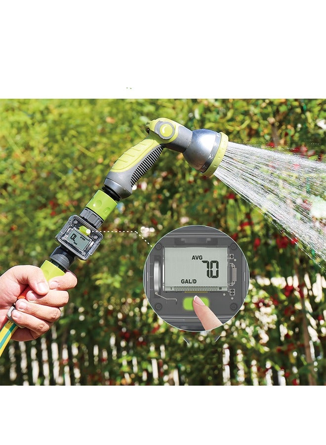 RAINPOINT Water Meter for Garden Hose, Water Flow Meter GPM Tracking Flow Rate Gallon Liter Water Consumption for Outdoor Garden Hose Watering, RV Water Tank Filling, Lawn Sprinkler, Nozzle Sprayer - Image 3