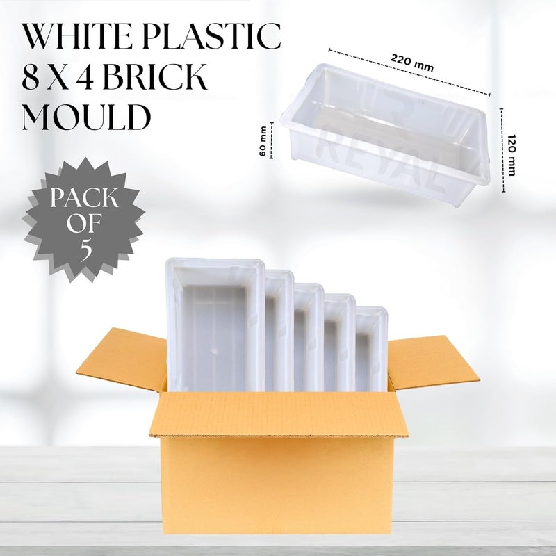 Reyal Plastic 8"x4" Brick paver block mould |Parking paver Block mould|make in india| plastic brick paver mould (PACK OF 5) - Image 2