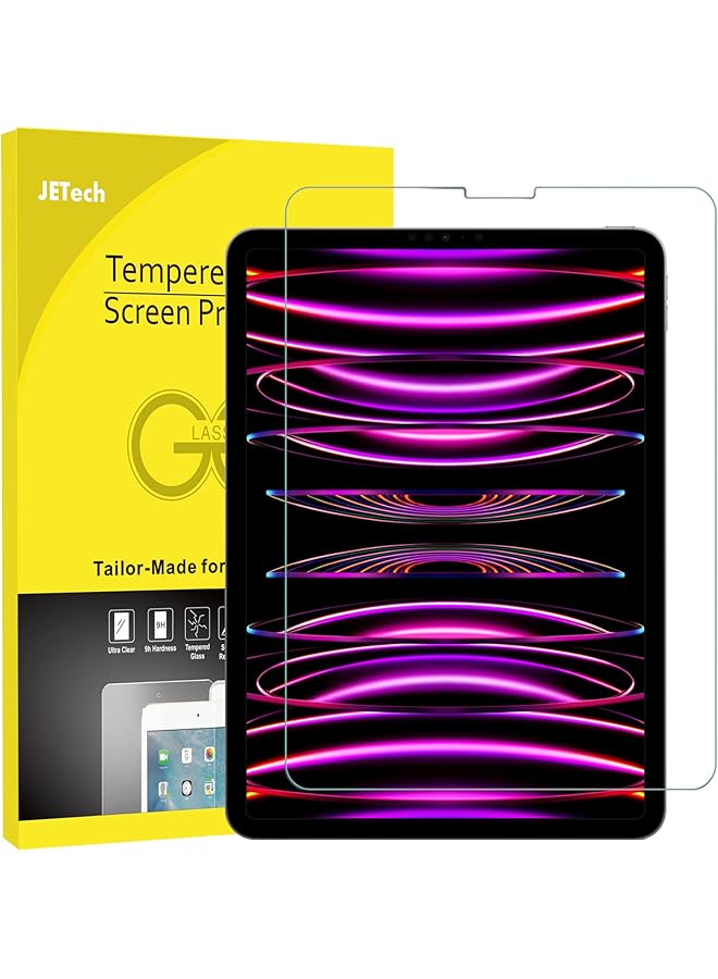 جي تيك واقي شاشة لجهاز ايباد برو 11 انش 2022 2021 2020 2018 موديل ايباد اير 5 4 2022 2020 10.9 انش متوافق مع خاصية التعرف على الوجه من الزجاج المقوى عبوة واحدة - Image 1