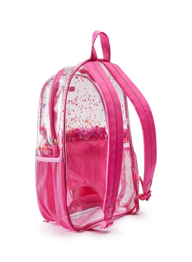 Packed Party Sweet Tart Pink Confetti Backpack Women's Fashion Shoulder Clear Book Bag; Trendy Confetti Look for Work and Travel (Pink - Sweet Tart) - Image 3