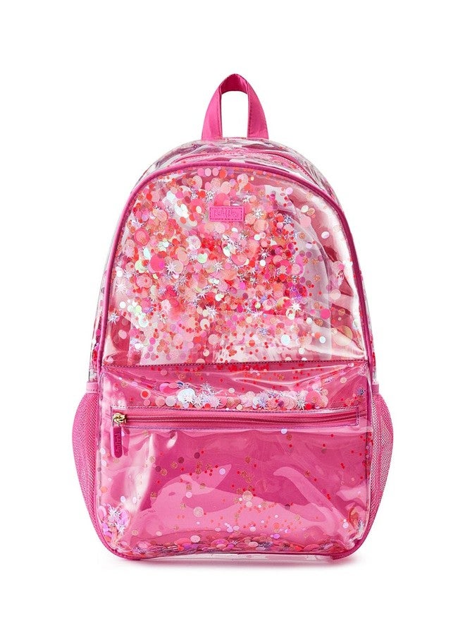 Packed Party Sweet Tart Pink Confetti Backpack Women's Fashion Shoulder Clear Book Bag; Trendy Confetti Look for Work and Travel (Pink - Sweet Tart) - Image 1